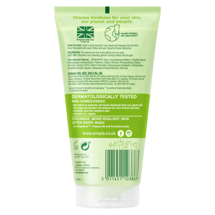 Simple Refreshing Facial Wash Gel 150ml-5011451103863