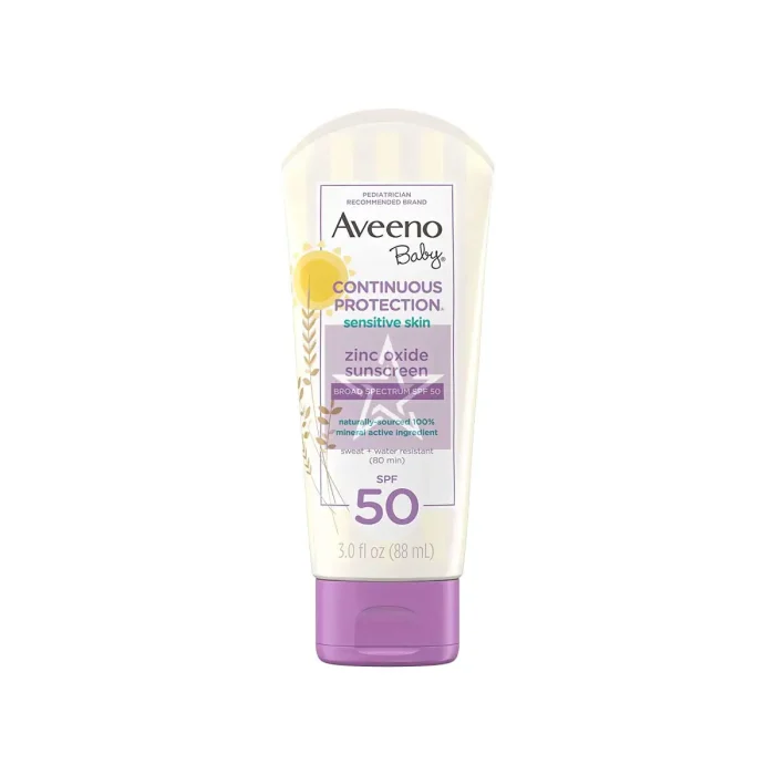 Aveeno Baby Sensitive Skin Continuous Protection Zinc Oxide Sunscreen with SPF50 - 88ml, SKU: 381371164509