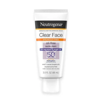 Neutrogena Clear Face Breakout Free Oil Free Sunscreen SPF50 - 88ml, SKU:086800112822