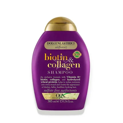 OGX Biotin & Collagen Shampoo - 385ml, SKU:022796976703