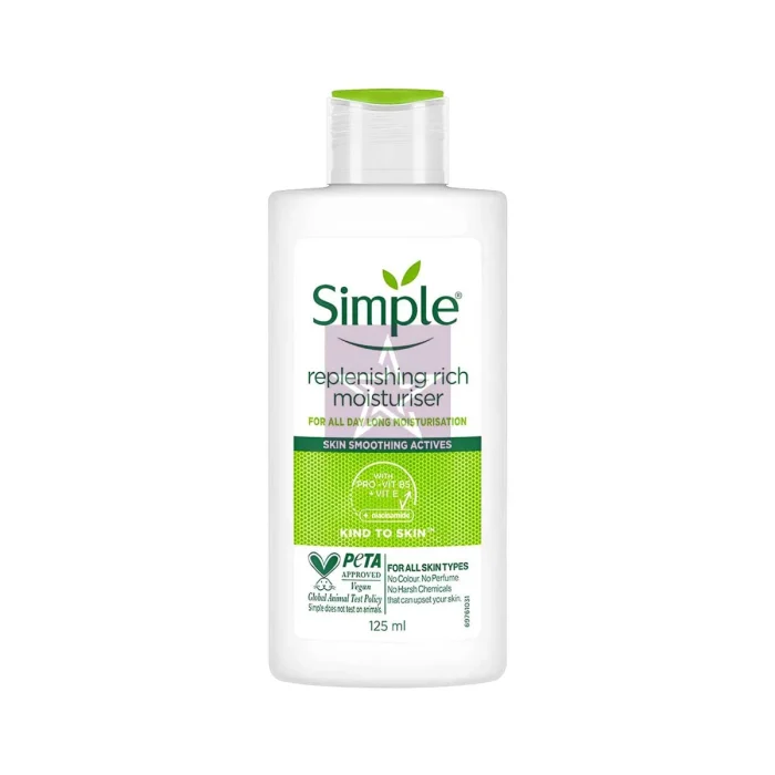 Simple Kind To Skin Replenishing Rich Moisturiser - 125ml, SKU:5011451103948