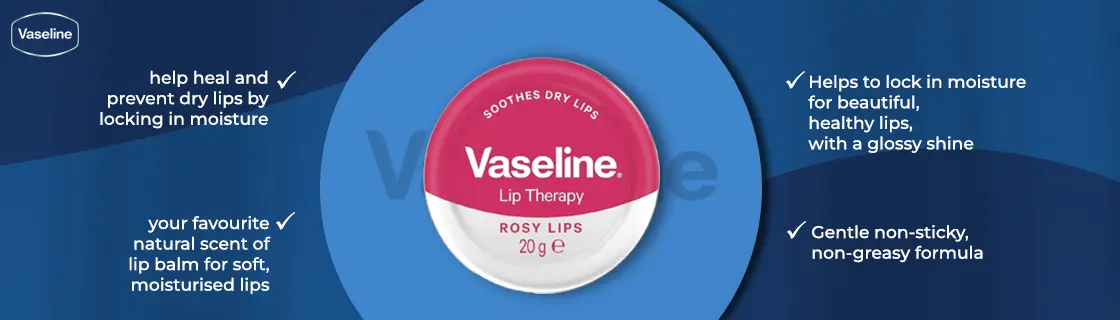 Vaseline - Lip Therapy Petroleum Jelly - 20 gm - Rosy Lips