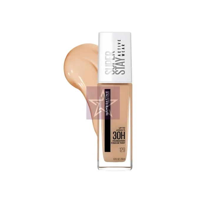 Maybelline – Super Stay 30H Full Coverage Liquid Foundation – 129 Medium Beige, SKU: 041554589900