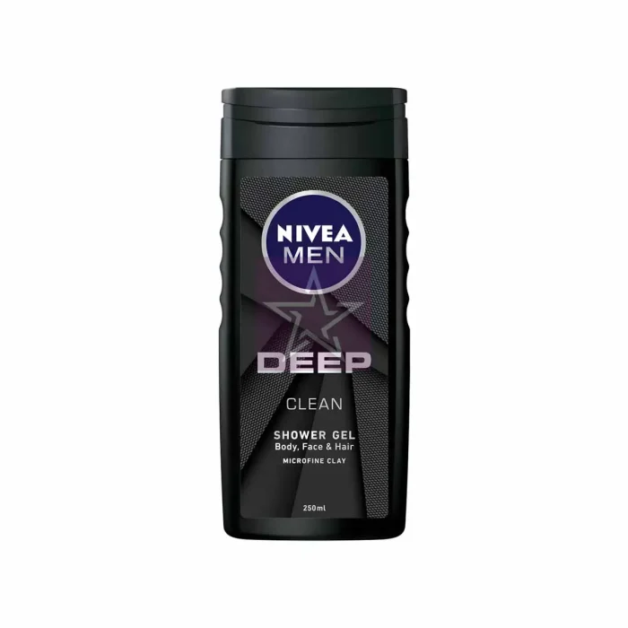 Nivea Men Deep Clean Shower Gel For BodyFace Hair 250ml