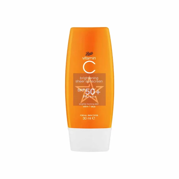 Boots Vitamin C Brightening Sheer Sunscreen with SPF50+ - 30ml, SKU: 5000167320299