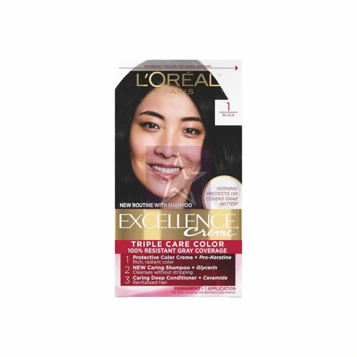 L'Oreal Excellence Creme Triple Care Color - 1 Black, SKU: 8850434200154