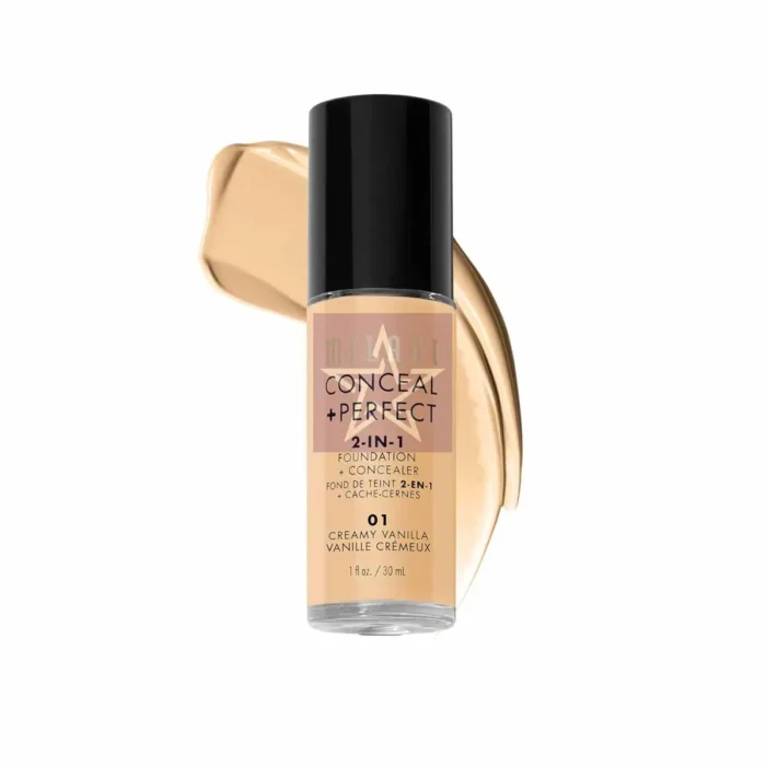 Milani Conceal + Perfect 2-IN-1 Foundation + Concealer - 01 Creamy Vanilla, SKU: 717489700016