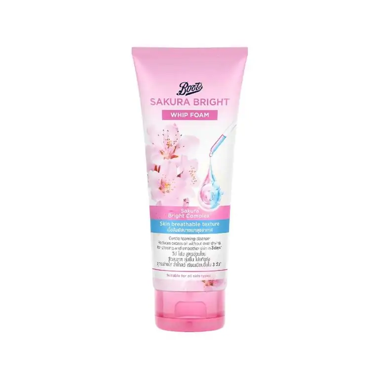 Boots Sakura Bright Whip Foam Gentle Cleanser 100ml, SKU:5000167352122