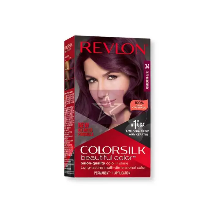 Revlon Colorsilk Beautiful Hair Color - 34 Deep Burgundy, SKU: 309978695349